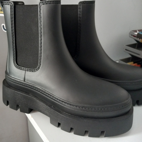 Jeffrey Campbell rainboot double plataform black size 7,contemporary, Chunky, - Picture 11 of 11